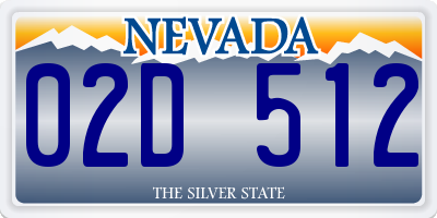 NV license plate 02D512
