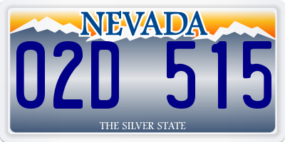 NV license plate 02D515