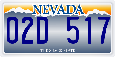 NV license plate 02D517