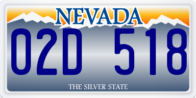 NV license plate 02D518