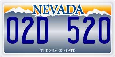 NV license plate 02D520