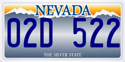 NV license plate 02D522