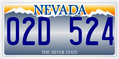 NV license plate 02D524