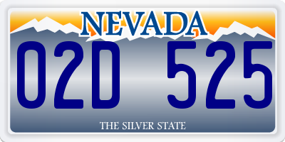 NV license plate 02D525