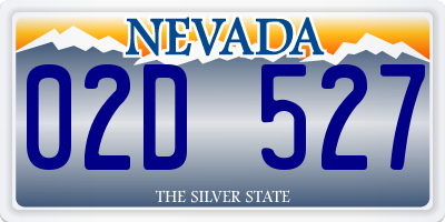 NV license plate 02D527