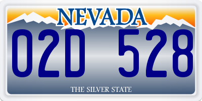 NV license plate 02D528