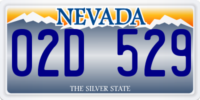 NV license plate 02D529