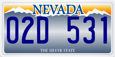 NV license plate 02D531