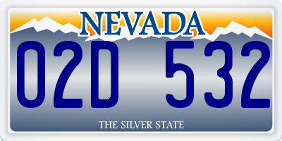 NV license plate 02D532
