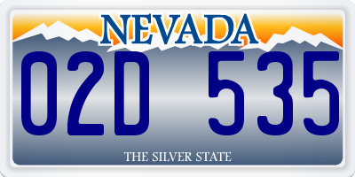 NV license plate 02D535