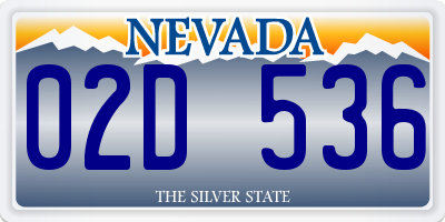 NV license plate 02D536