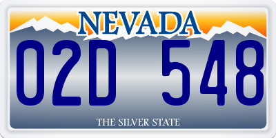 NV license plate 02D548