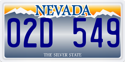 NV license plate 02D549