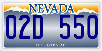 NV license plate 02D550