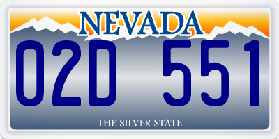 NV license plate 02D551