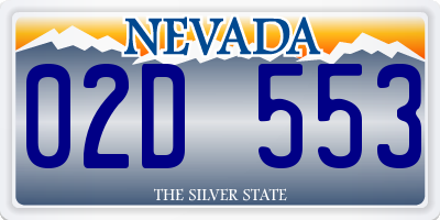 NV license plate 02D553