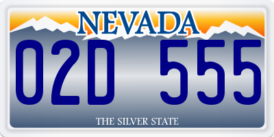 NV license plate 02D555