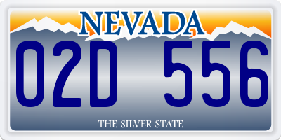 NV license plate 02D556