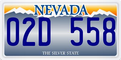 NV license plate 02D558