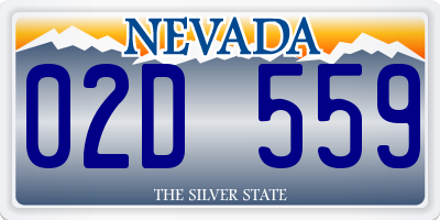 NV license plate 02D559