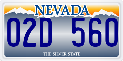 NV license plate 02D560