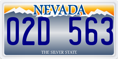 NV license plate 02D563
