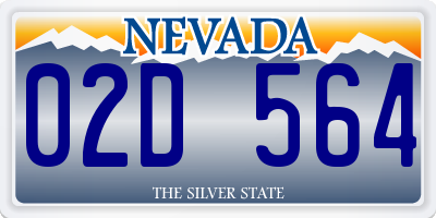 NV license plate 02D564