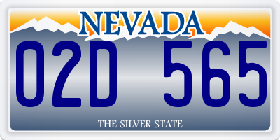 NV license plate 02D565