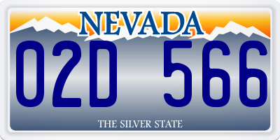 NV license plate 02D566