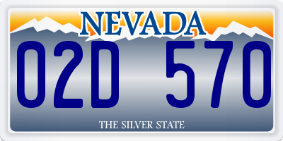 NV license plate 02D570
