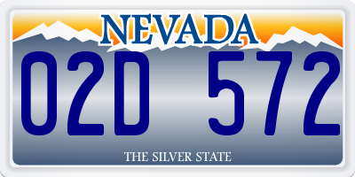 NV license plate 02D572