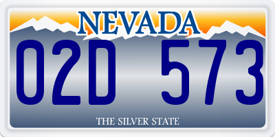 NV license plate 02D573