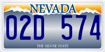 NV license plate 02D574