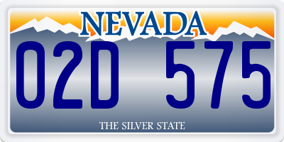 NV license plate 02D575