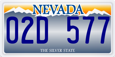 NV license plate 02D577