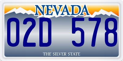 NV license plate 02D578