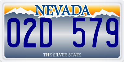 NV license plate 02D579