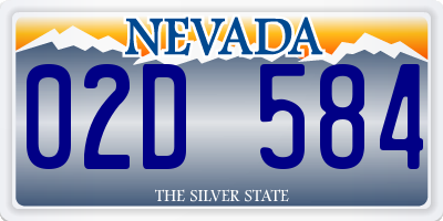 NV license plate 02D584