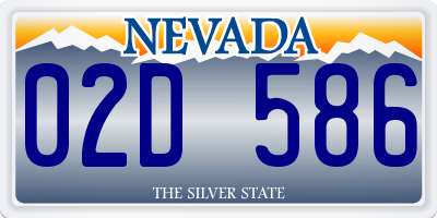 NV license plate 02D586