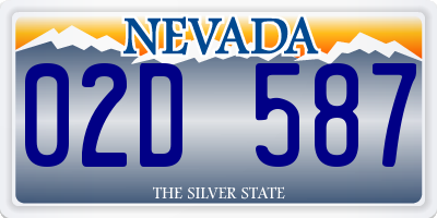 NV license plate 02D587