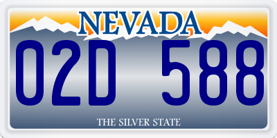 NV license plate 02D588
