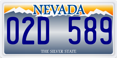 NV license plate 02D589