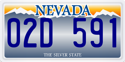 NV license plate 02D591