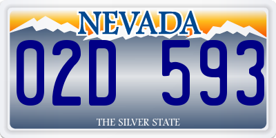 NV license plate 02D593