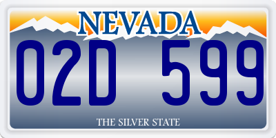 NV license plate 02D599