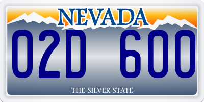 NV license plate 02D600