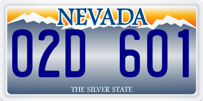NV license plate 02D601