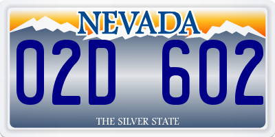 NV license plate 02D602