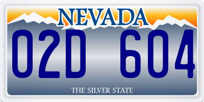 NV license plate 02D604