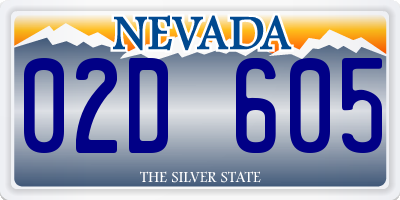 NV license plate 02D605